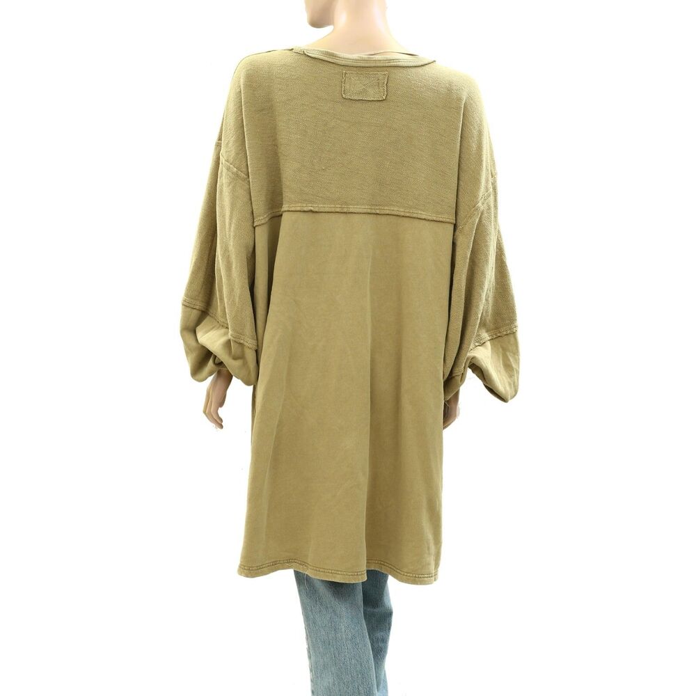Free People We The Coastal Solid Crew Sweatshirt Top Pullover Oversize L 283815 - Picture 7 of 7